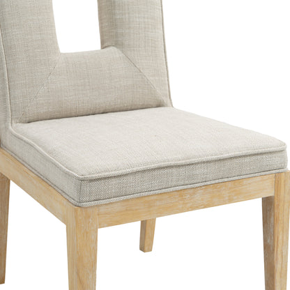 Madrid Cream Linen Textured Fabric Dining Side Chair