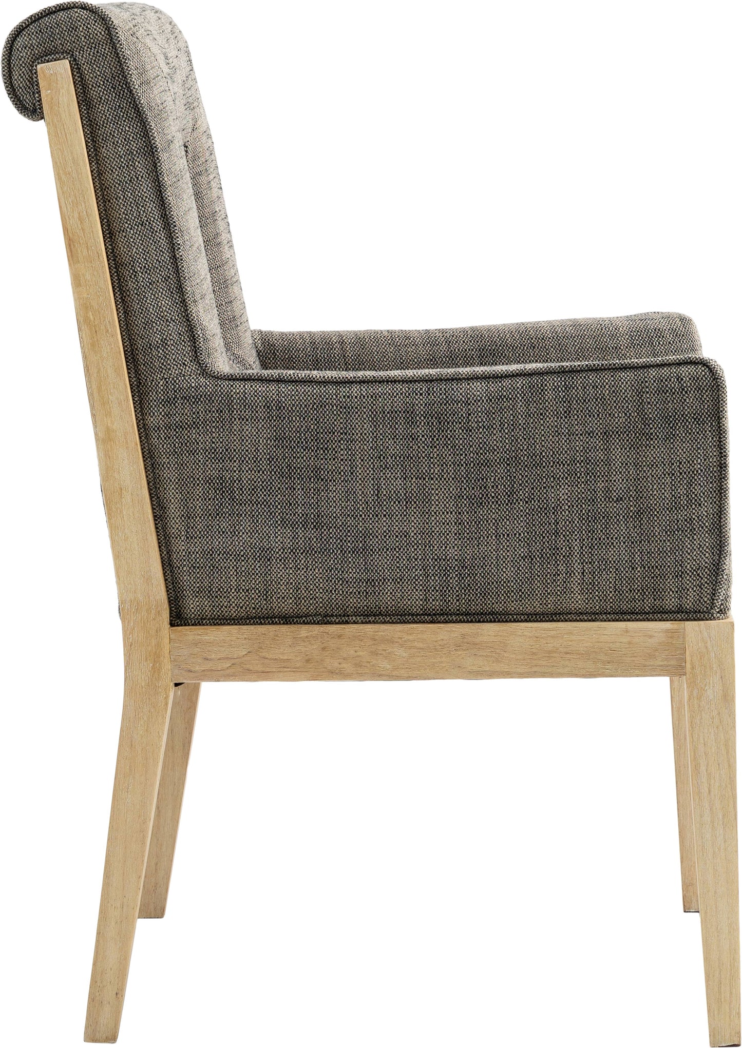 madrid grey linen textured fabric dining arm chair