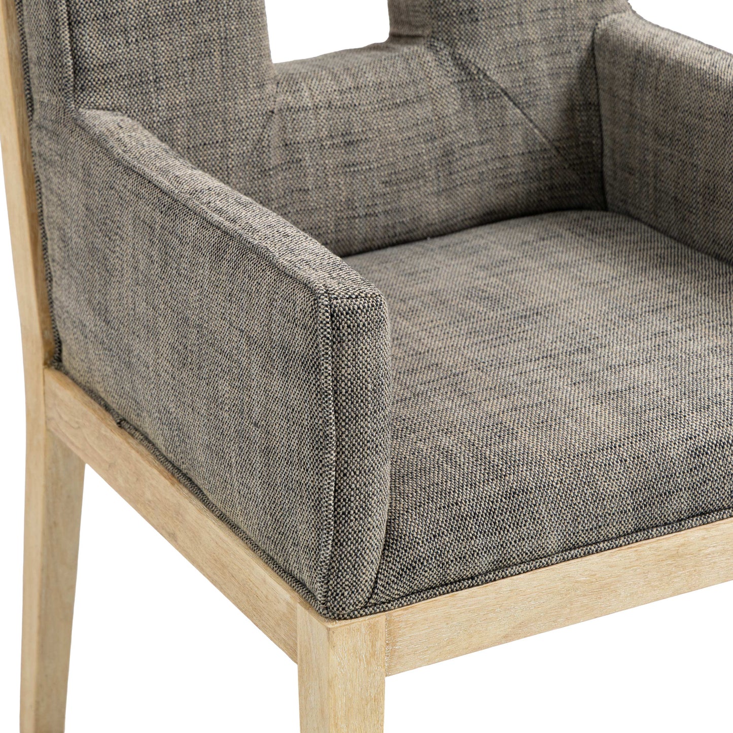 madrid grey linen textured fabric dining arm chair