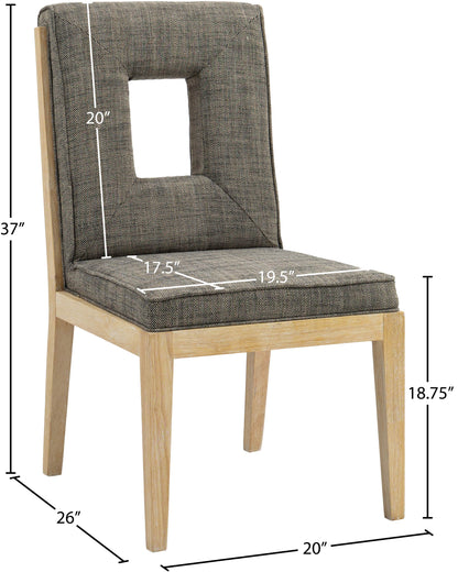 Madrid Grey Linen Textured Fabric Dining Side Chair