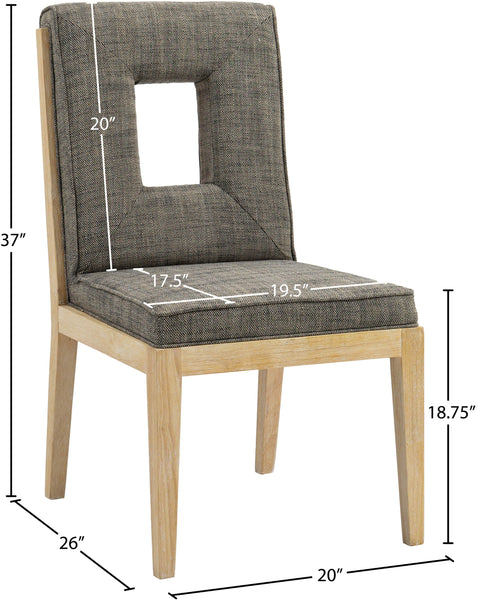 Madrid Grey Linen Textured Fabric Dining Side Chair