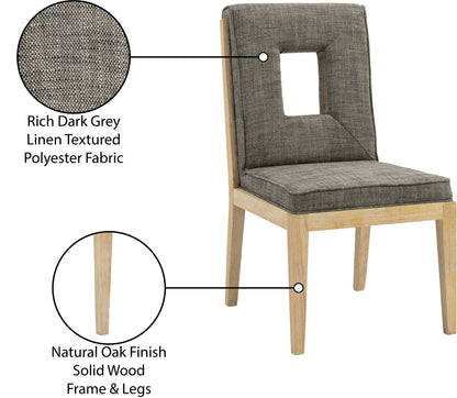 Madrid Grey Linen Textured Fabric Dining Side Chair