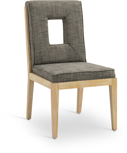 Madrid Grey Linen Textured Fabric Dining Side Chair