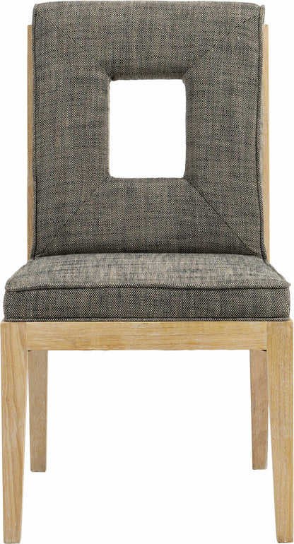 Madrid Grey Linen Textured Fabric Dining Side Chair