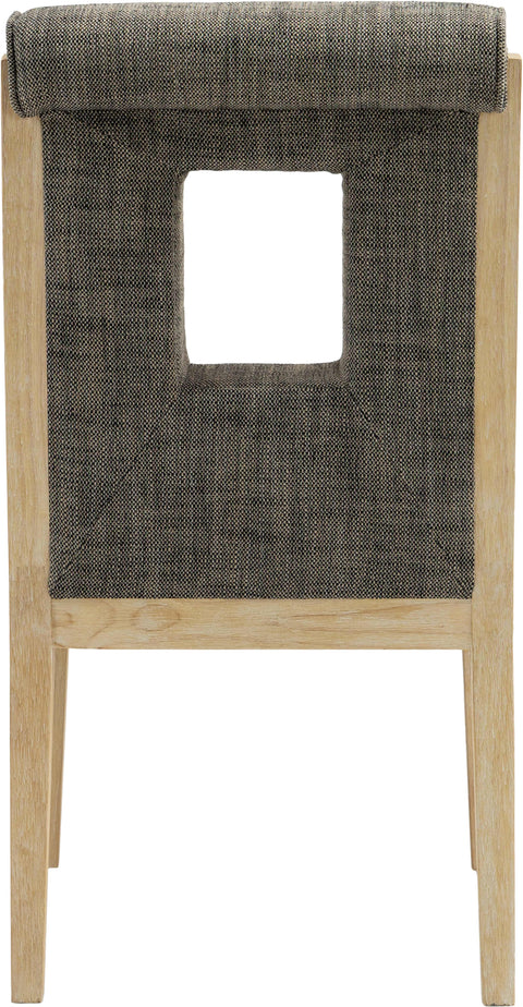 Madrid Grey Linen Textured Fabric Dining Side Chair