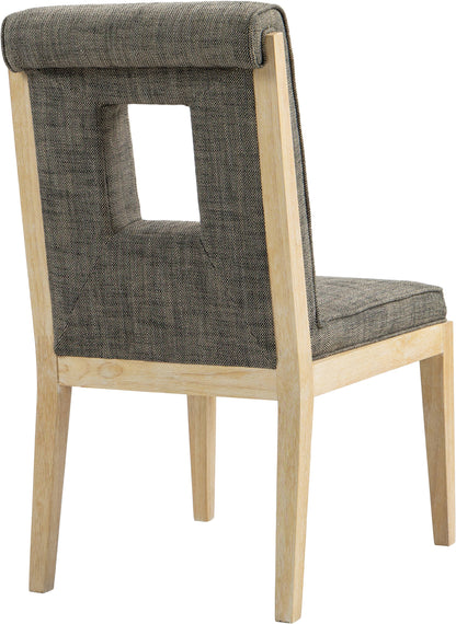 Madrid Grey Linen Textured Fabric Dining Side Chair