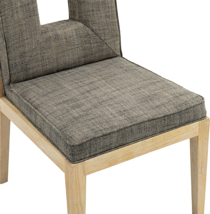 Madrid Grey Linen Textured Fabric Dining Side Chair