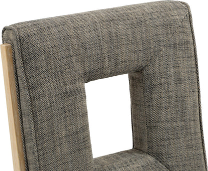 Madrid Grey Linen Textured Fabric Dining Side Chair