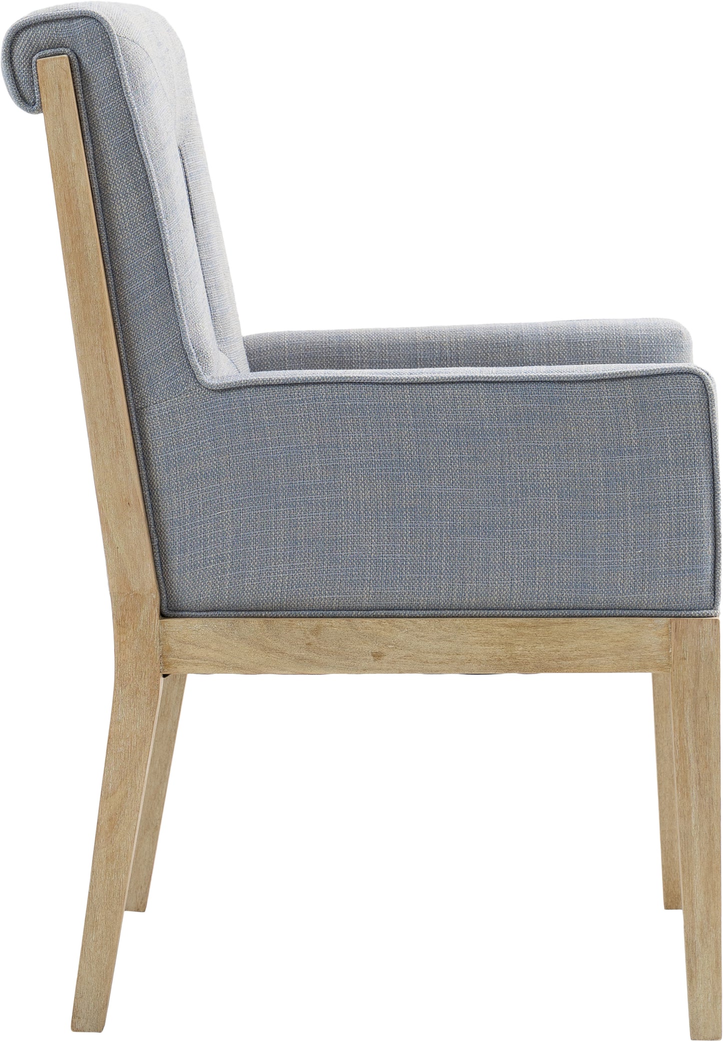 madrid light blue linen textured fabric dining arm chair