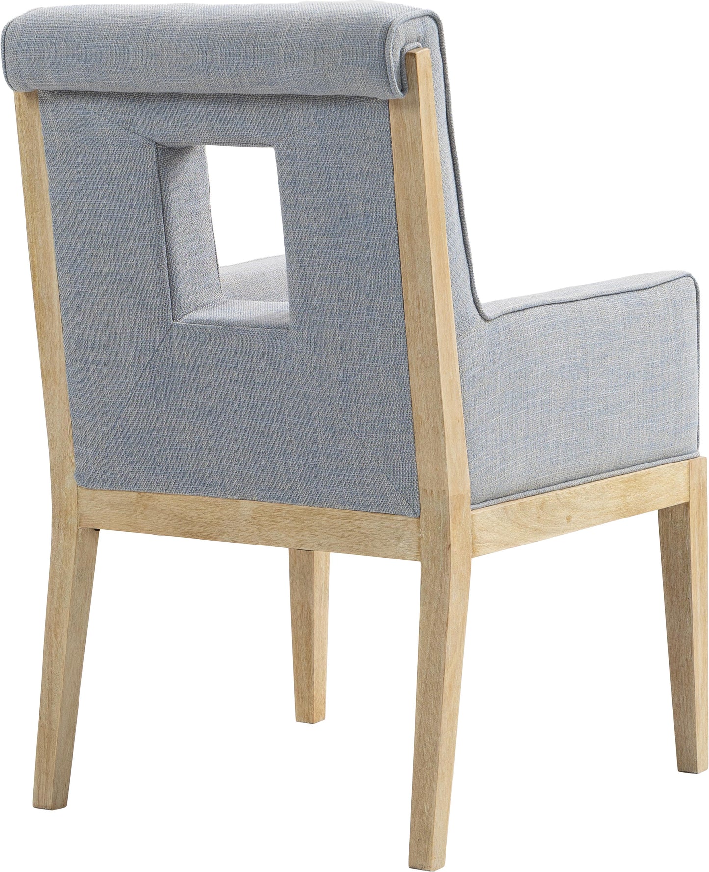 madrid light blue linen textured fabric dining arm chair