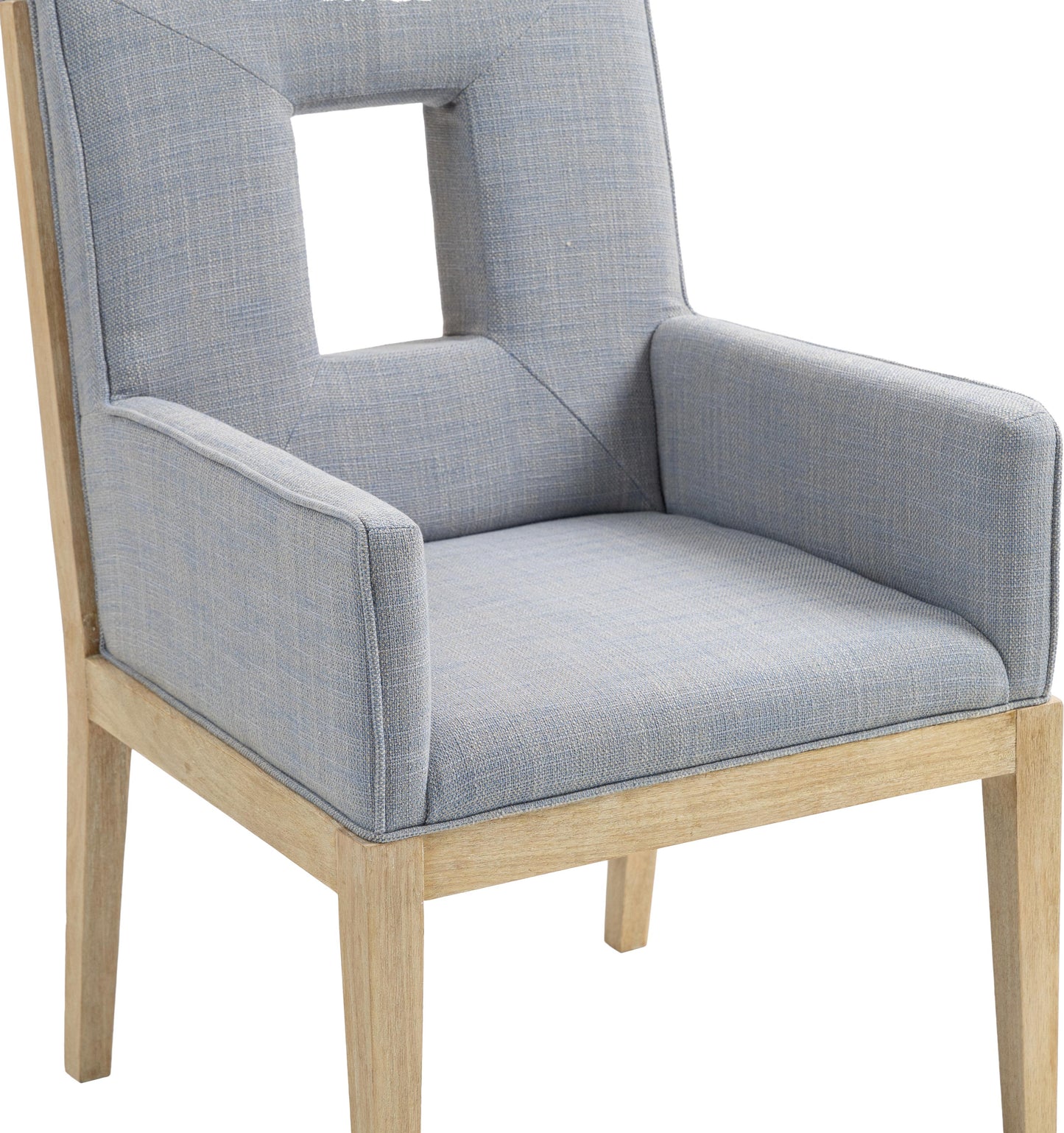 madrid light blue linen textured fabric dining arm chair