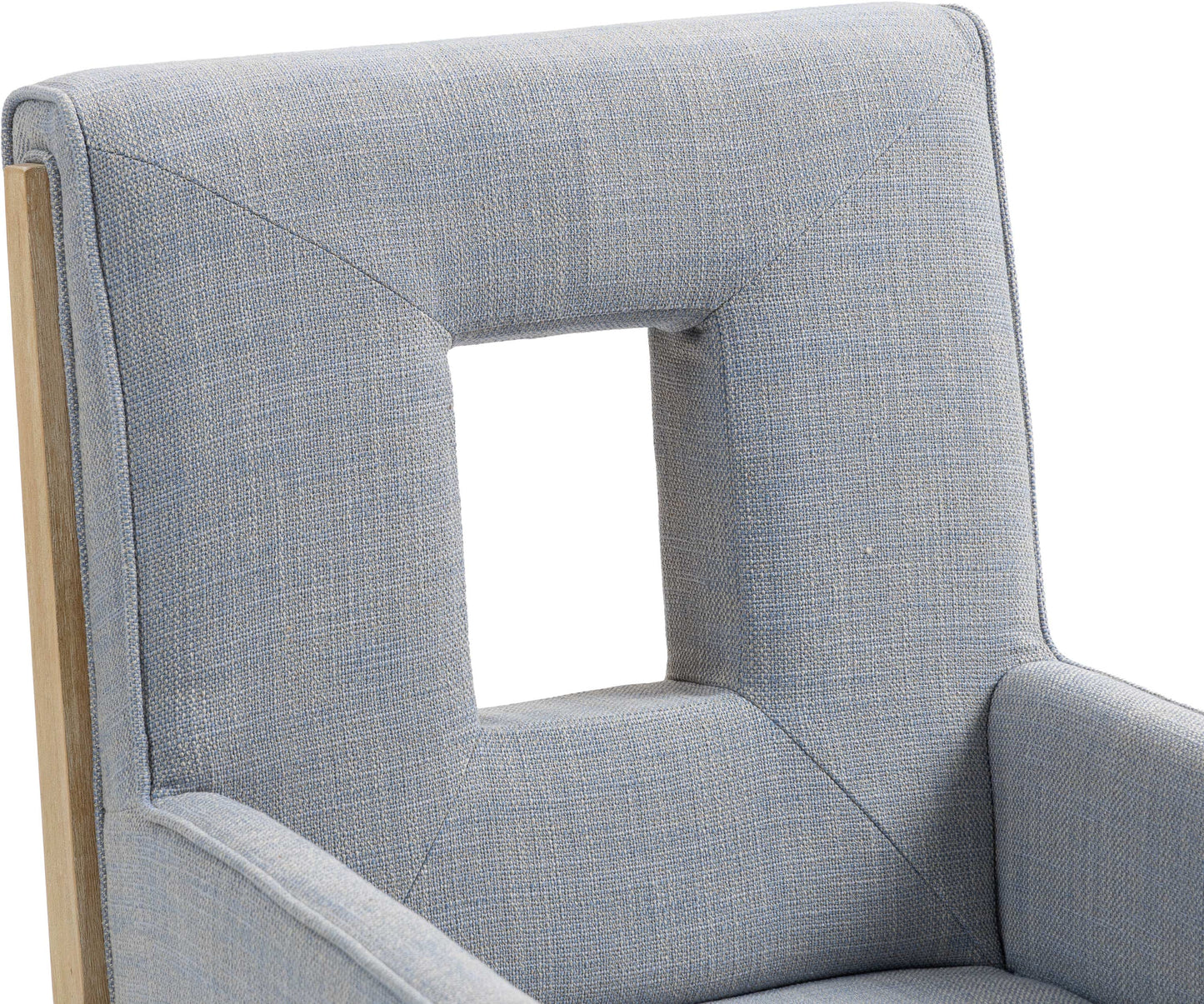 madrid light blue linen textured fabric dining arm chair