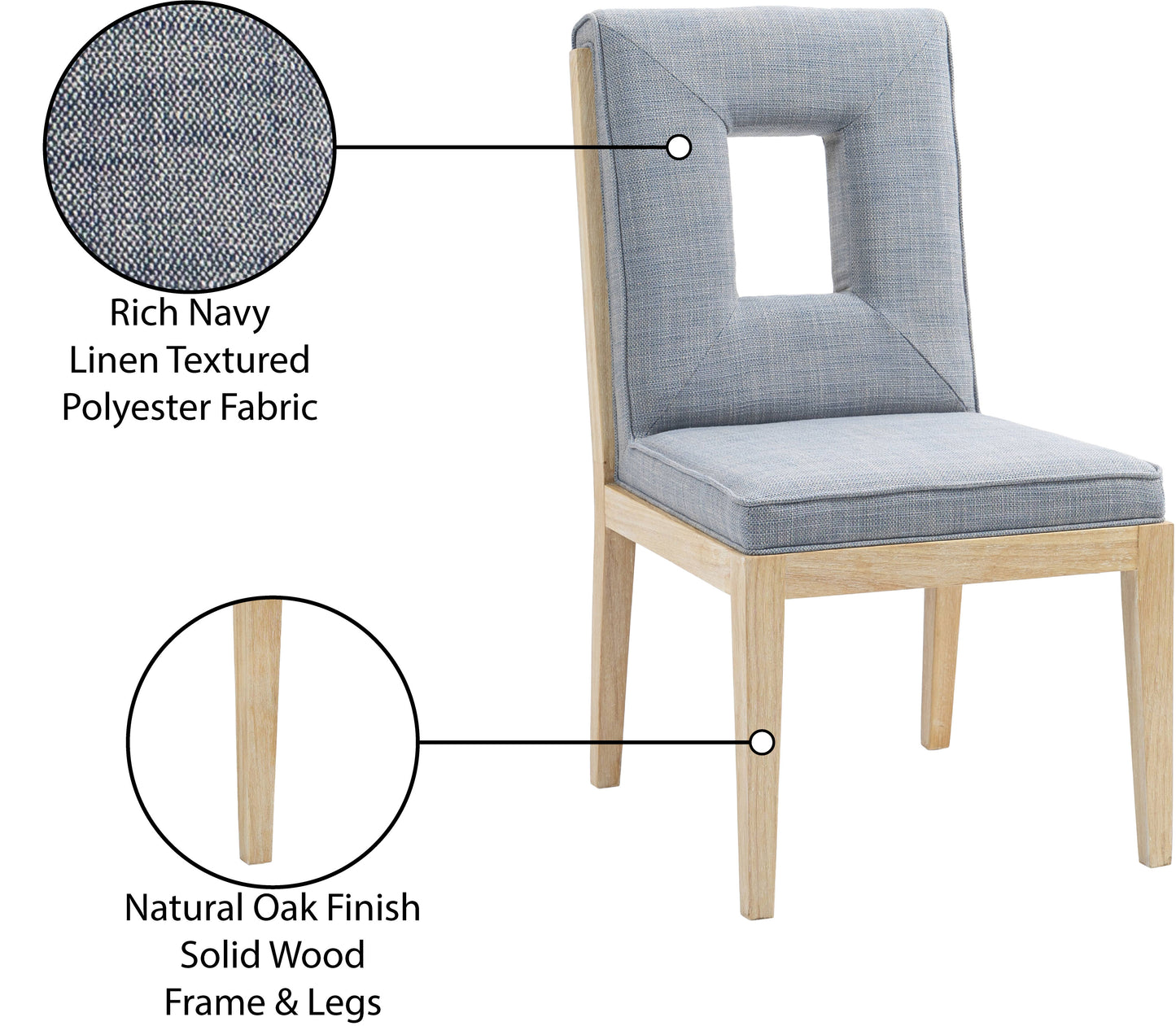 madrid light blue linen textured fabric dining side chair