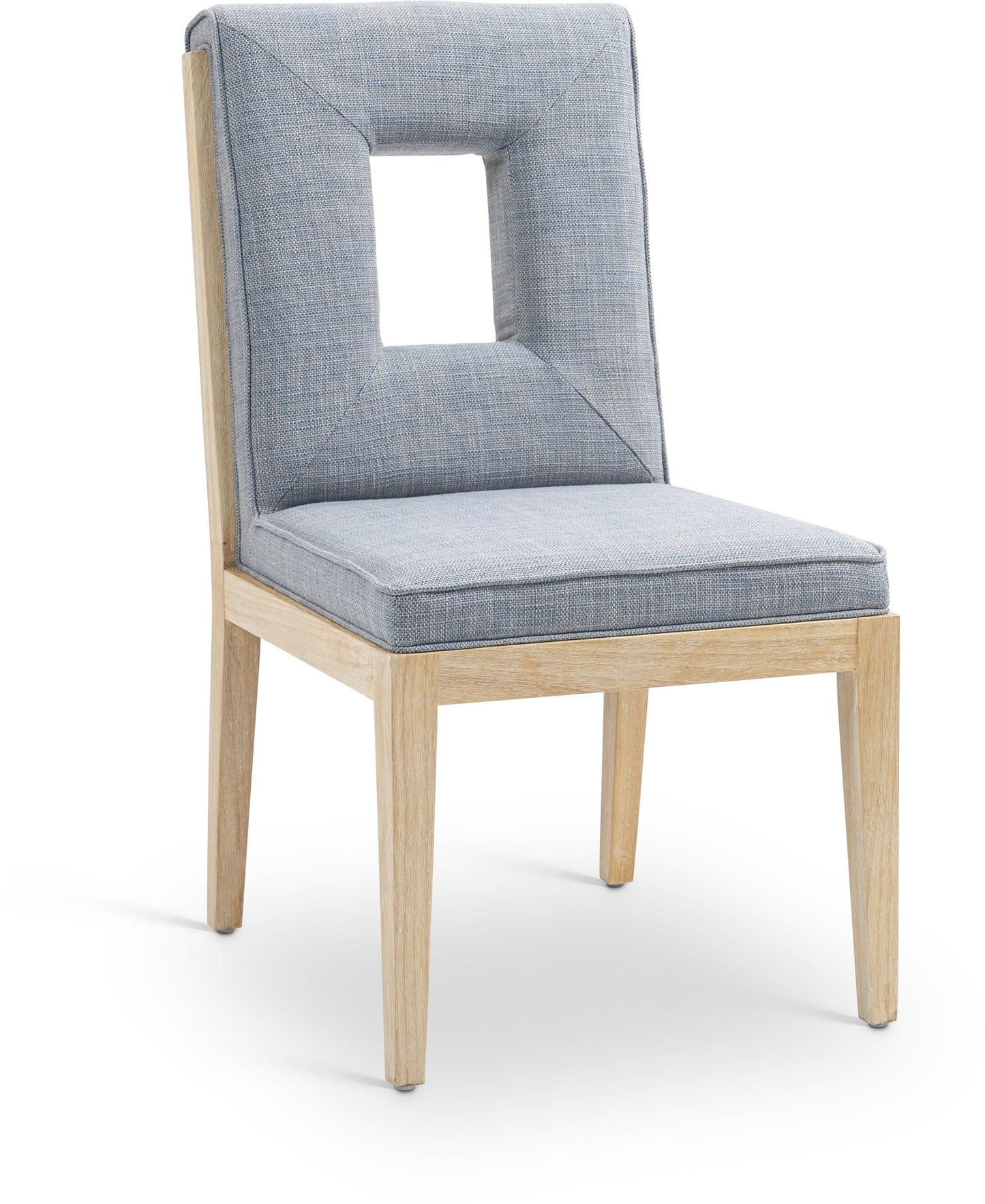 madrid light blue linen textured fabric dining side chair