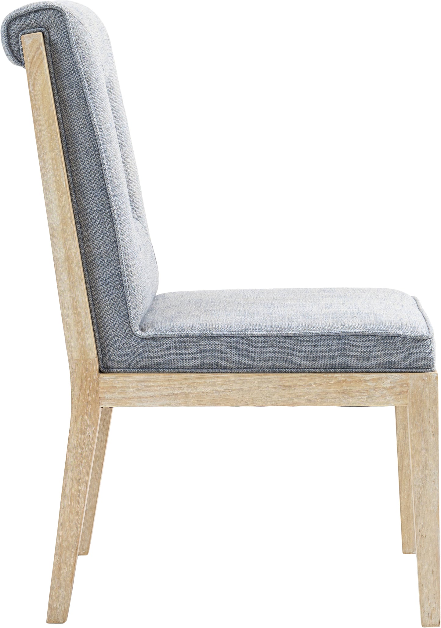 madrid light blue linen textured fabric dining side chair