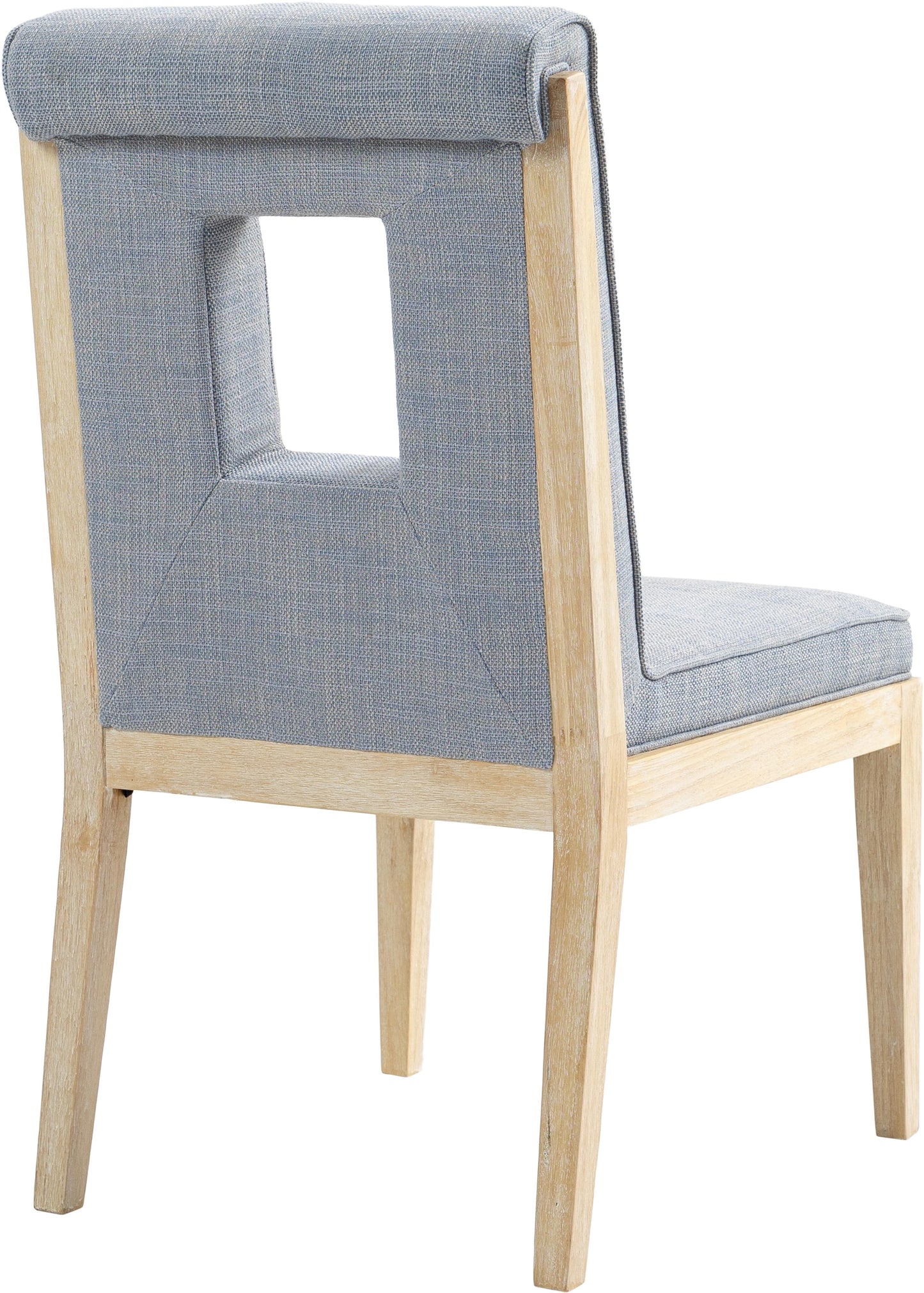 madrid light blue linen textured fabric dining side chair