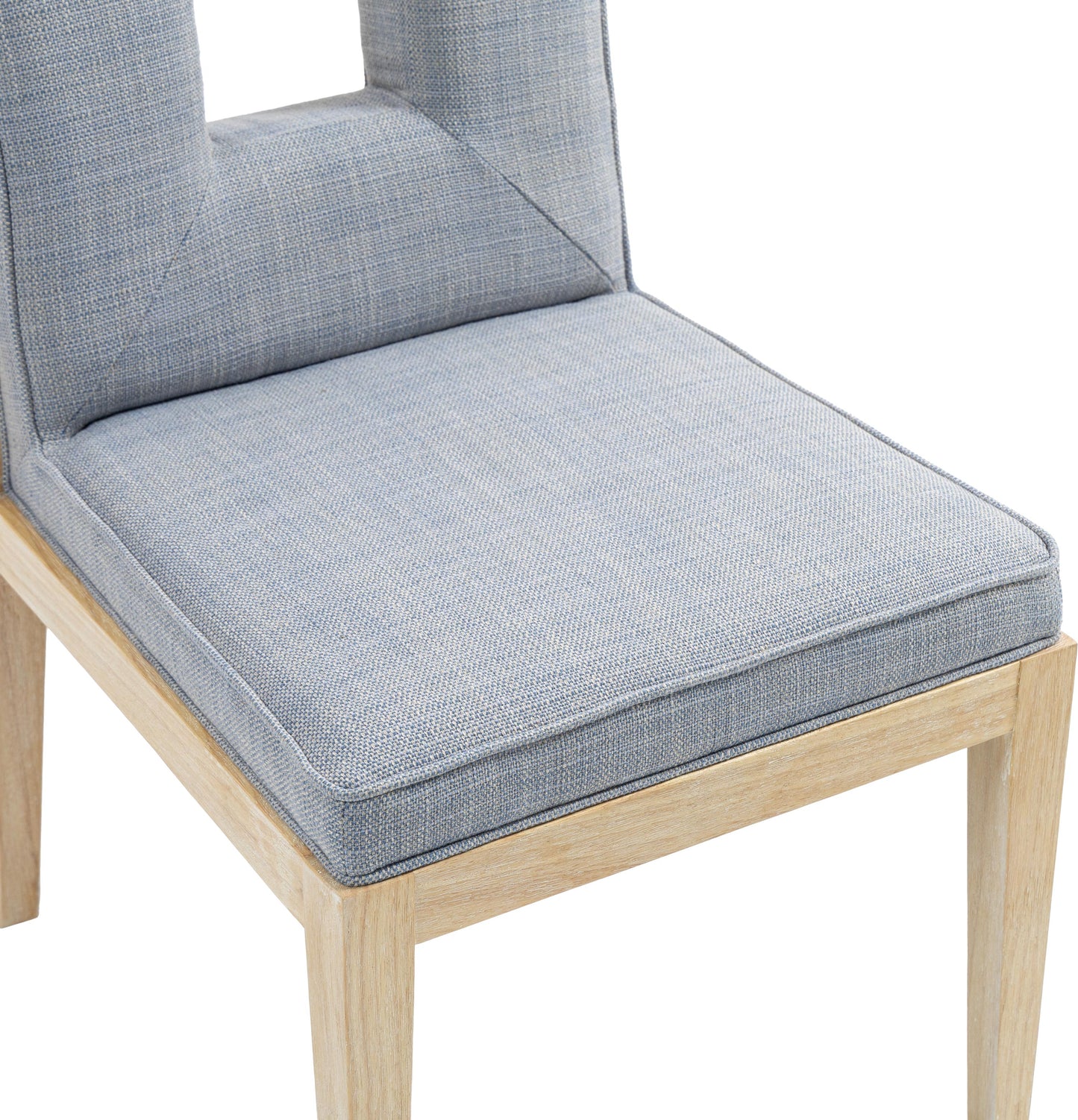 madrid light blue linen textured fabric dining side chair