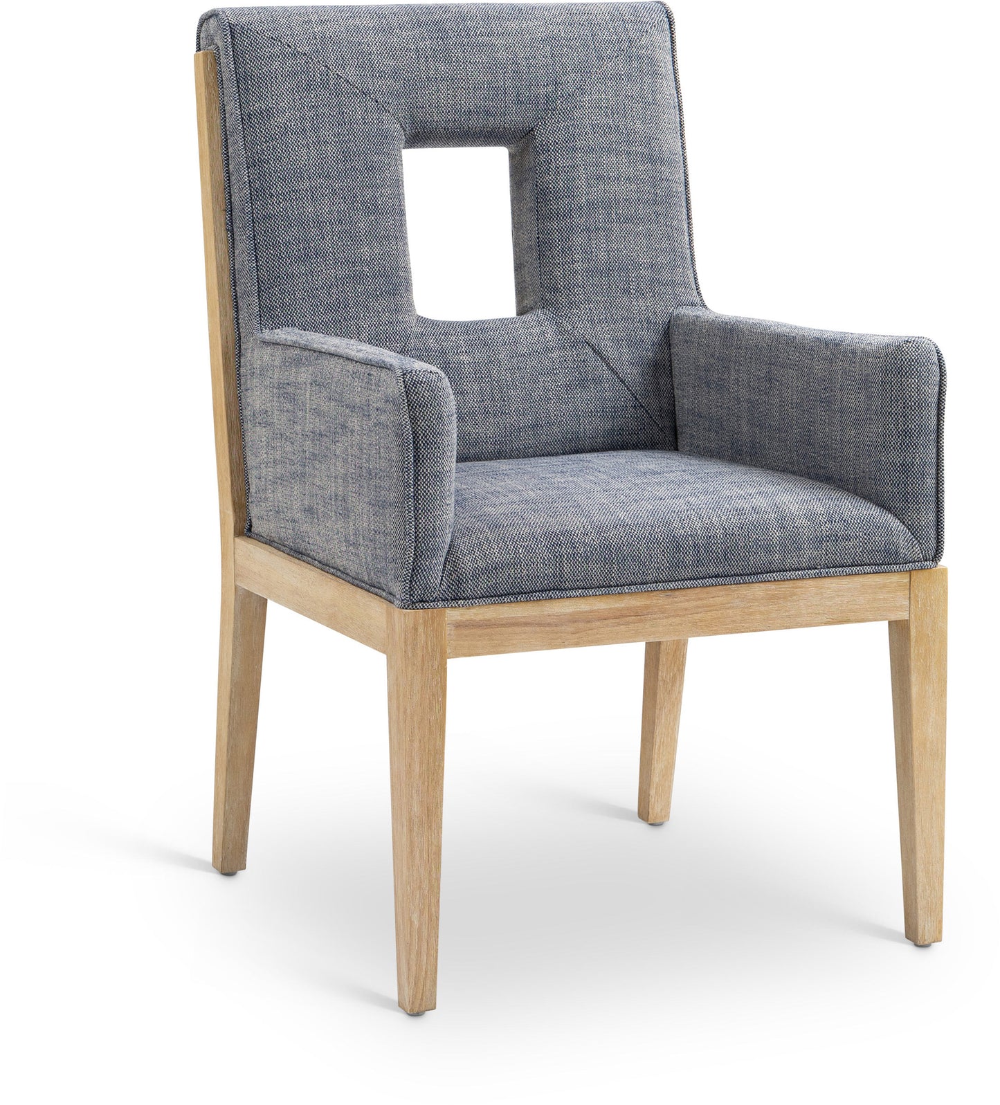 madrid navy linen textured fabric dining arm chair