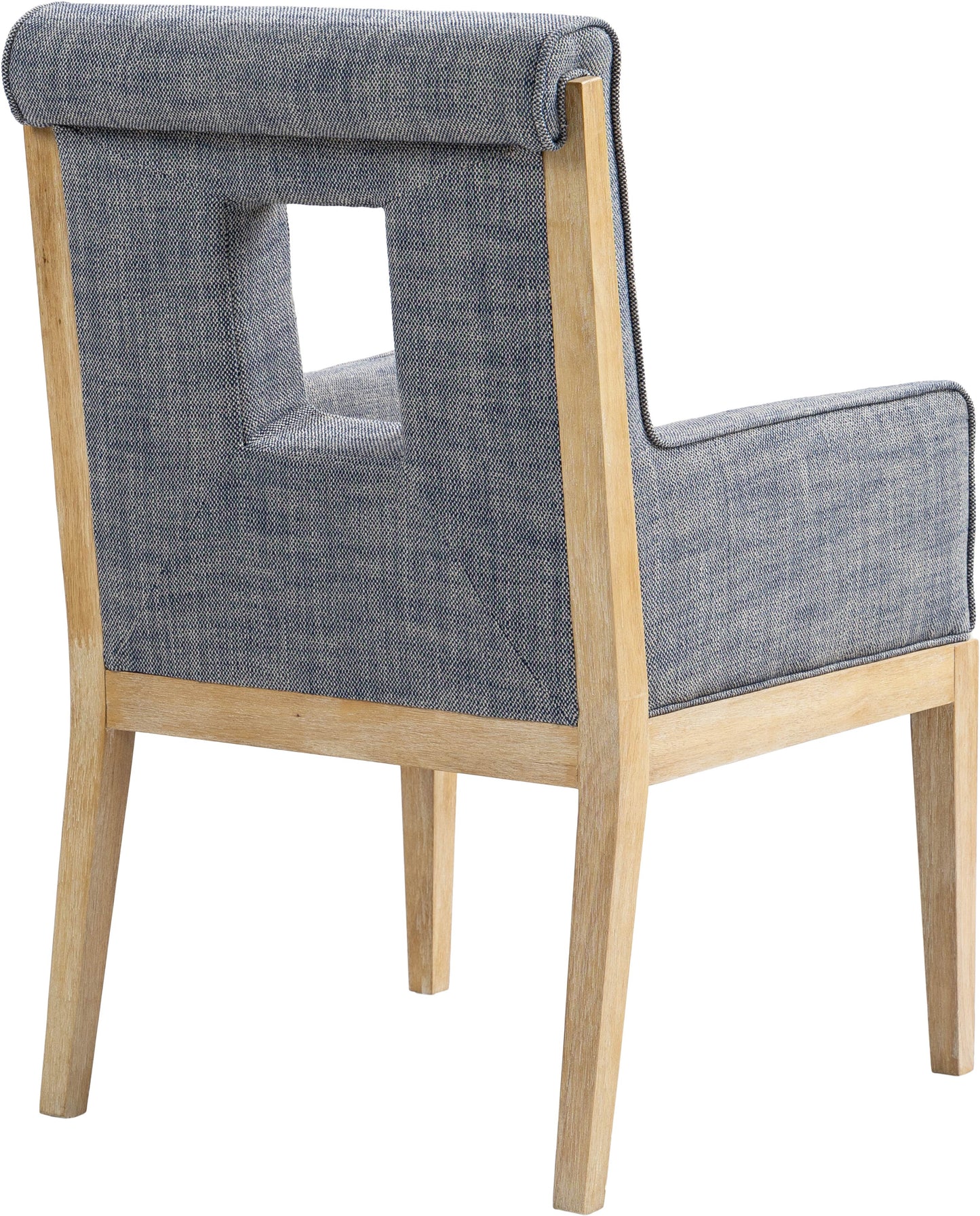 madrid navy linen textured fabric dining arm chair