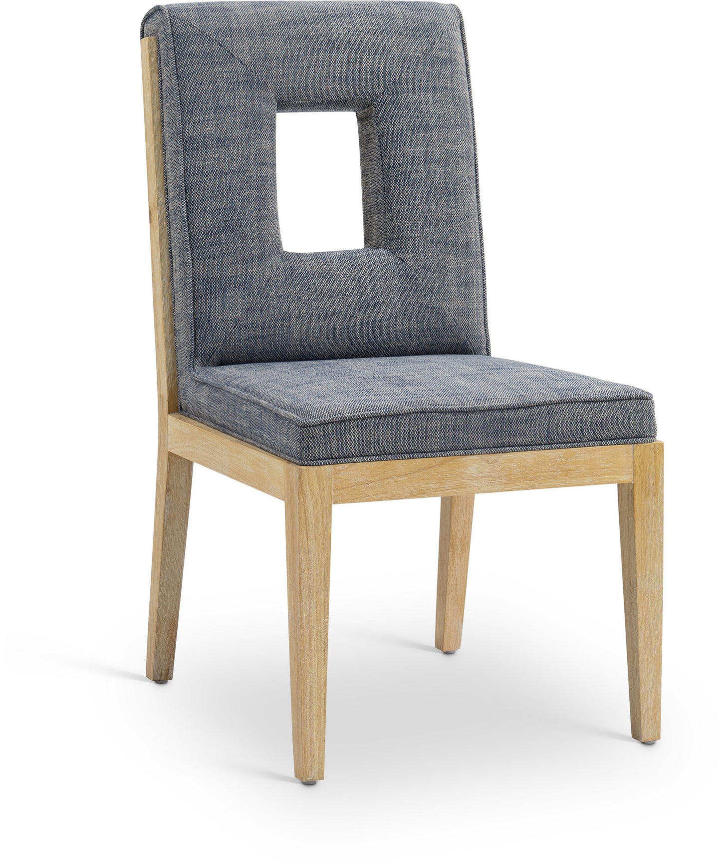 madrid navy linen textured fabric dining side chair