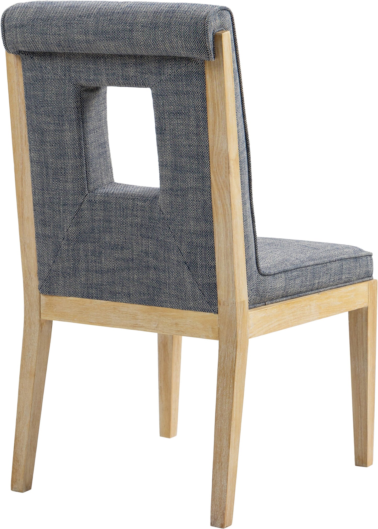 madrid navy linen textured fabric dining side chair