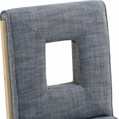 Madrid Navy Linen Textured Fabric Dining Side Chair