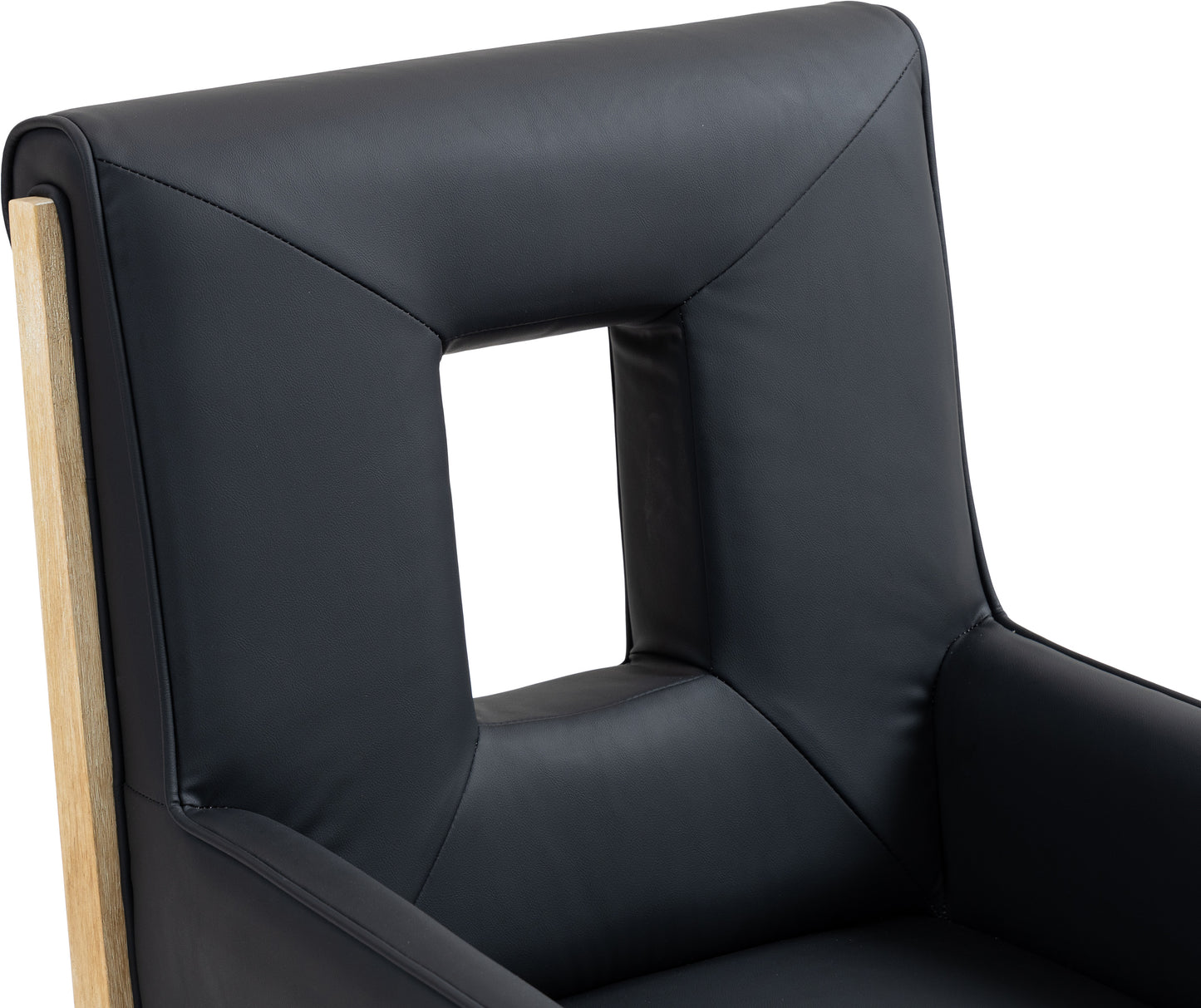 madrid black vegan leather dining arm chair