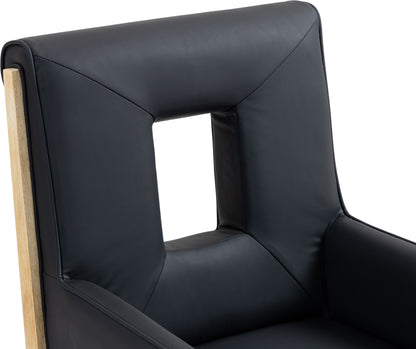 Madrid Black Vegan Leather Dining Arm Chair