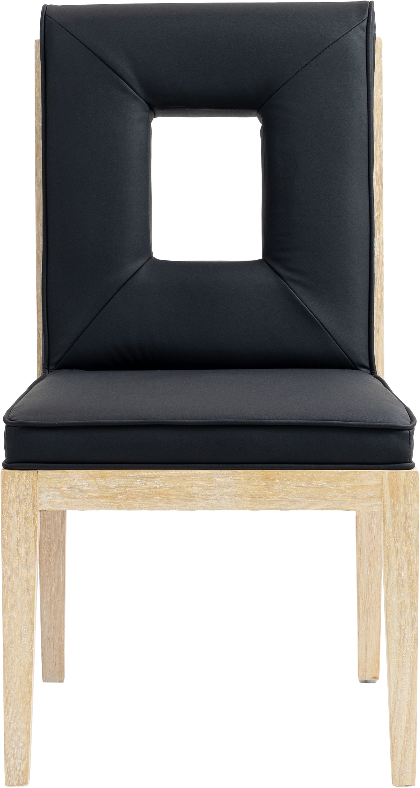 madrid black vegan leather dining side chair