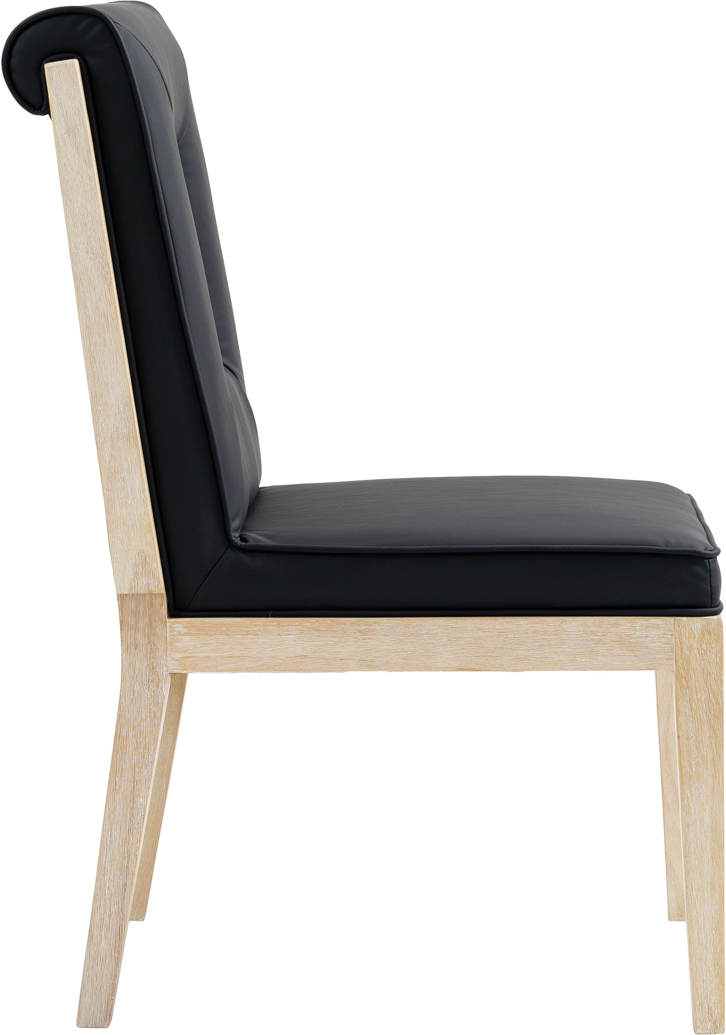 madrid black vegan leather dining side chair