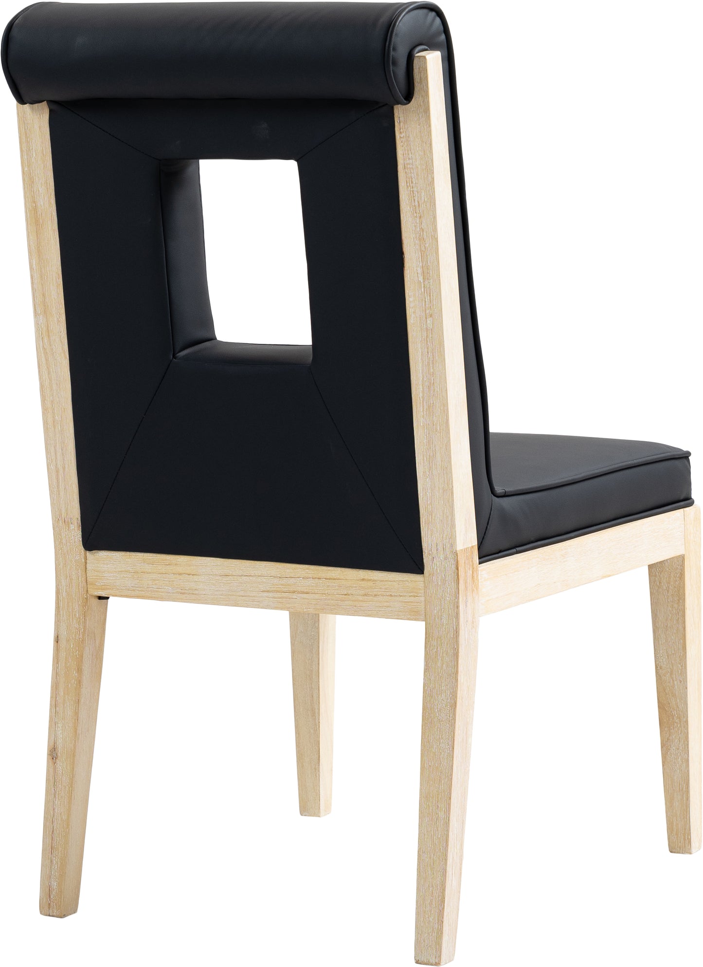 madrid black vegan leather dining side chair