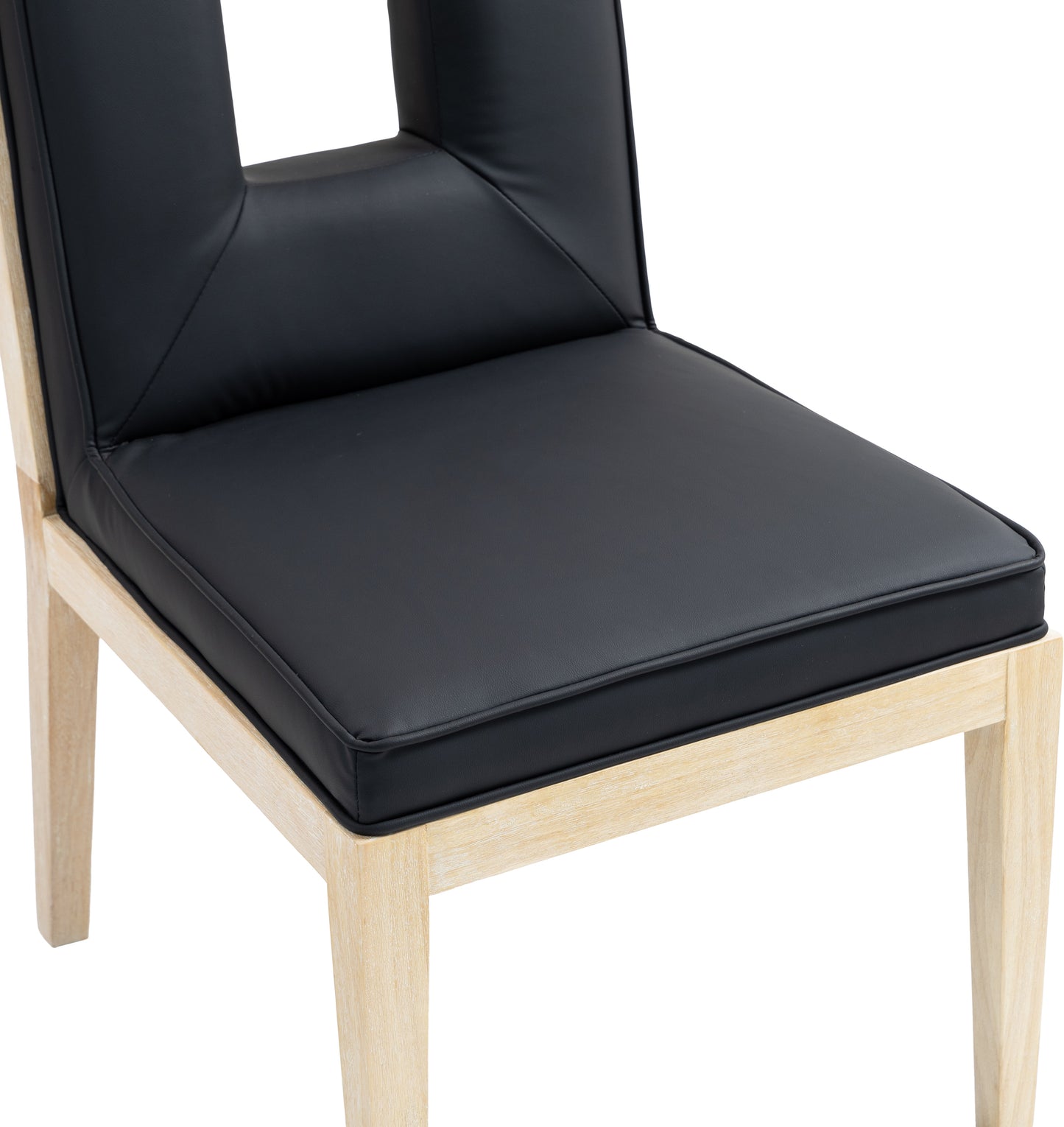 madrid black vegan leather dining side chair