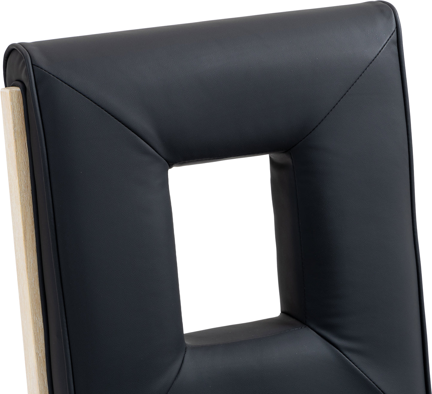 madrid black vegan leather dining side chair