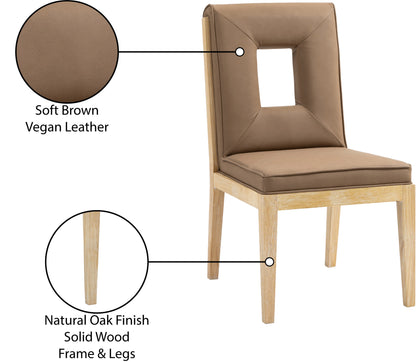 Madrid Brown Vegan Leather Dining Side Chair