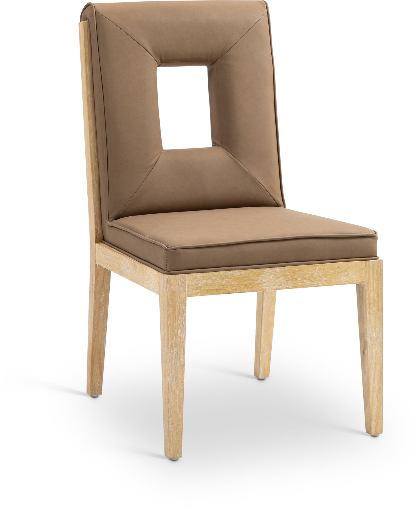 madrid brown vegan leather dining side chair