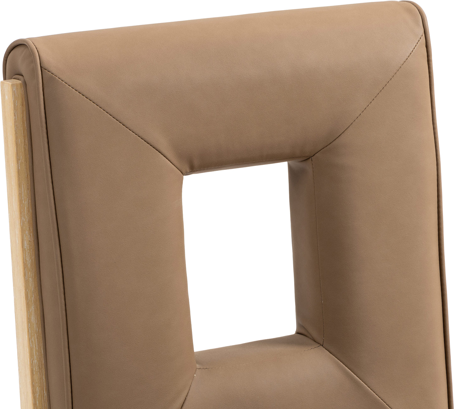 madrid brown vegan leather dining side chair