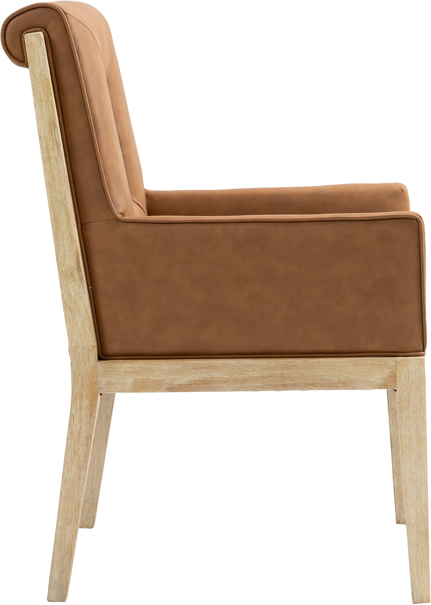 madrid cognac vegan leather dining arm chair