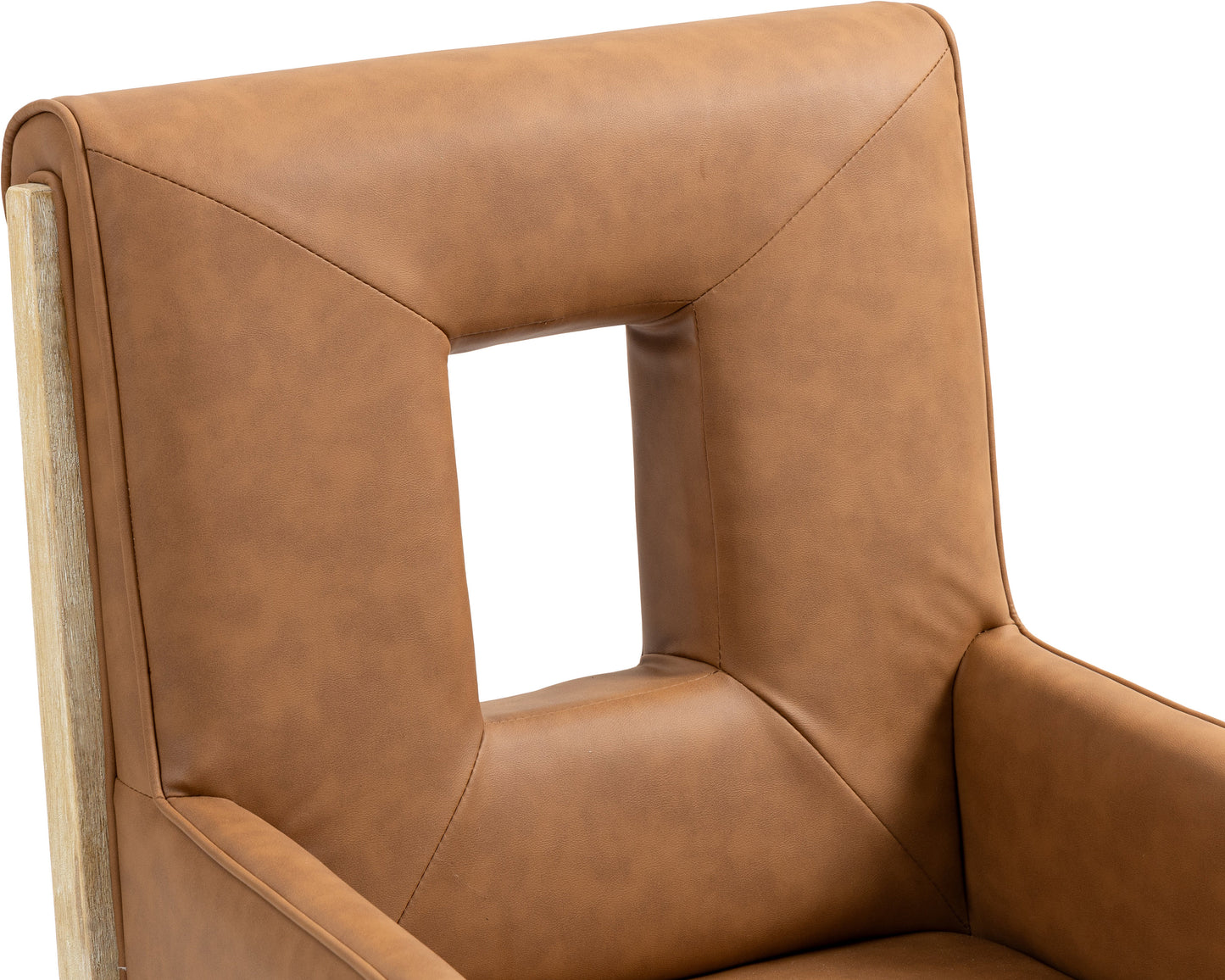 madrid cognac vegan leather dining arm chair