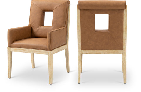Arden Vegan Leather Upholstered Dining Arm Chair, 1 Piece