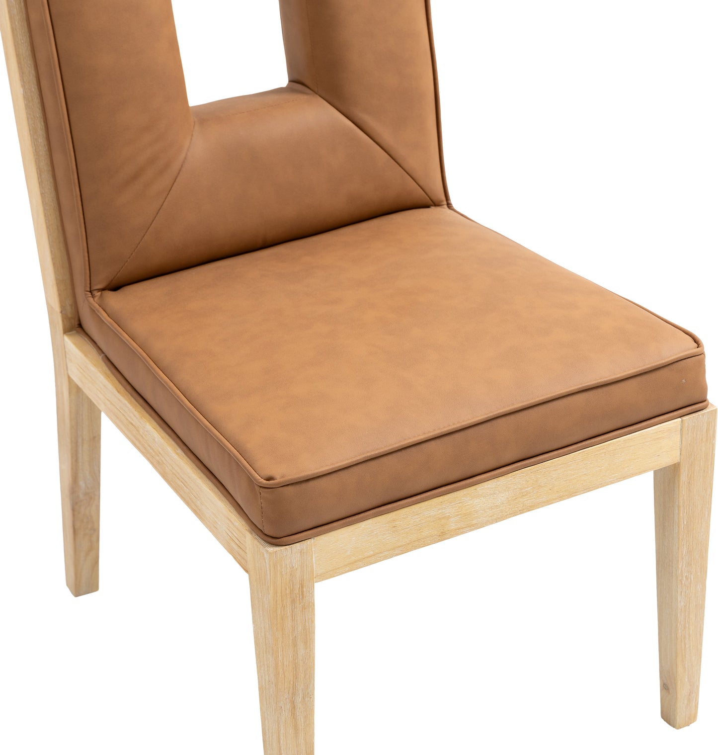 madrid cognac vegan leather dining side chair