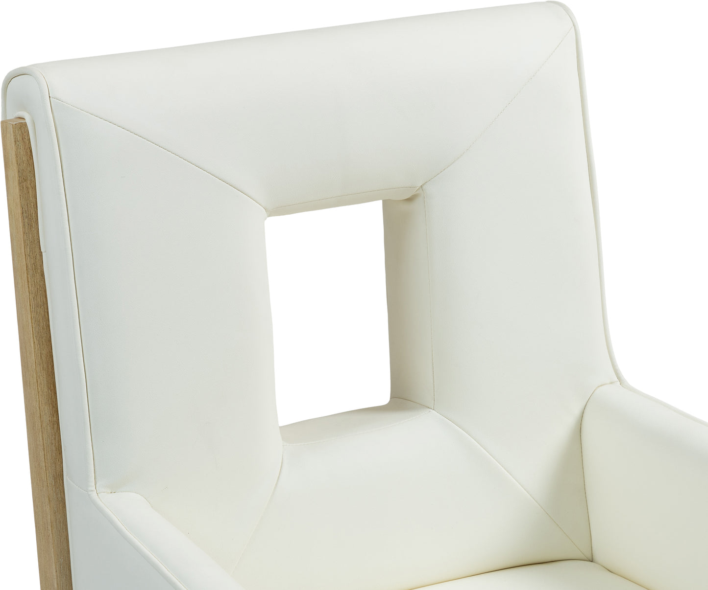 madrid cream vegan leather dining arm chair