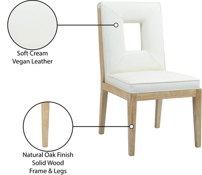 Madrid Cream Vegan Leather Dining Side Chair