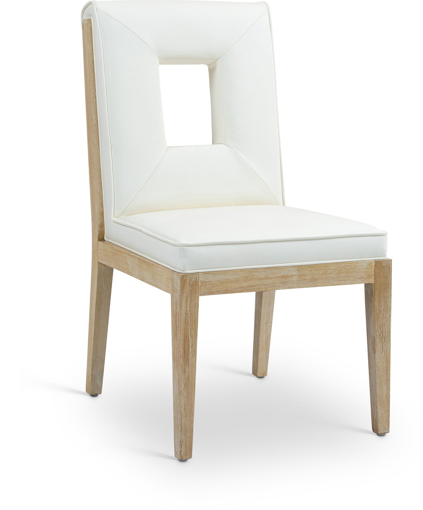 madrid cream vegan leather dining side chair