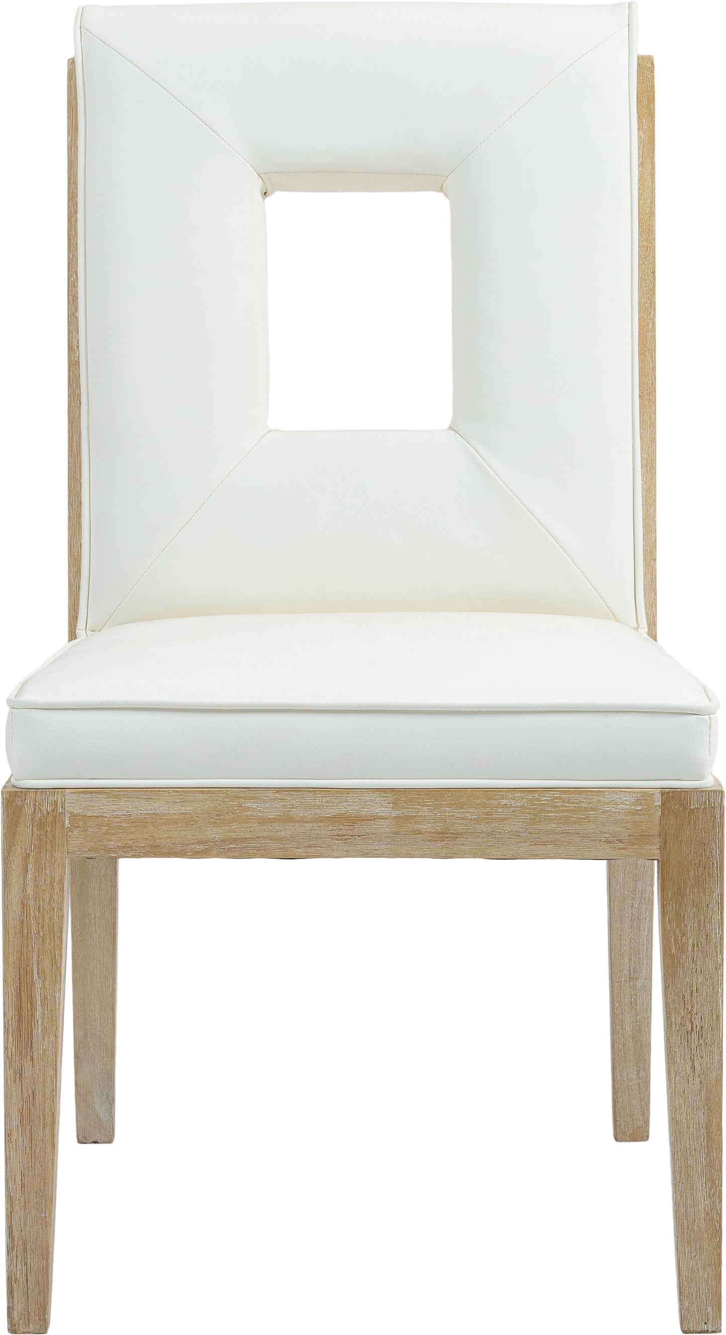 madrid cream vegan leather dining side chair