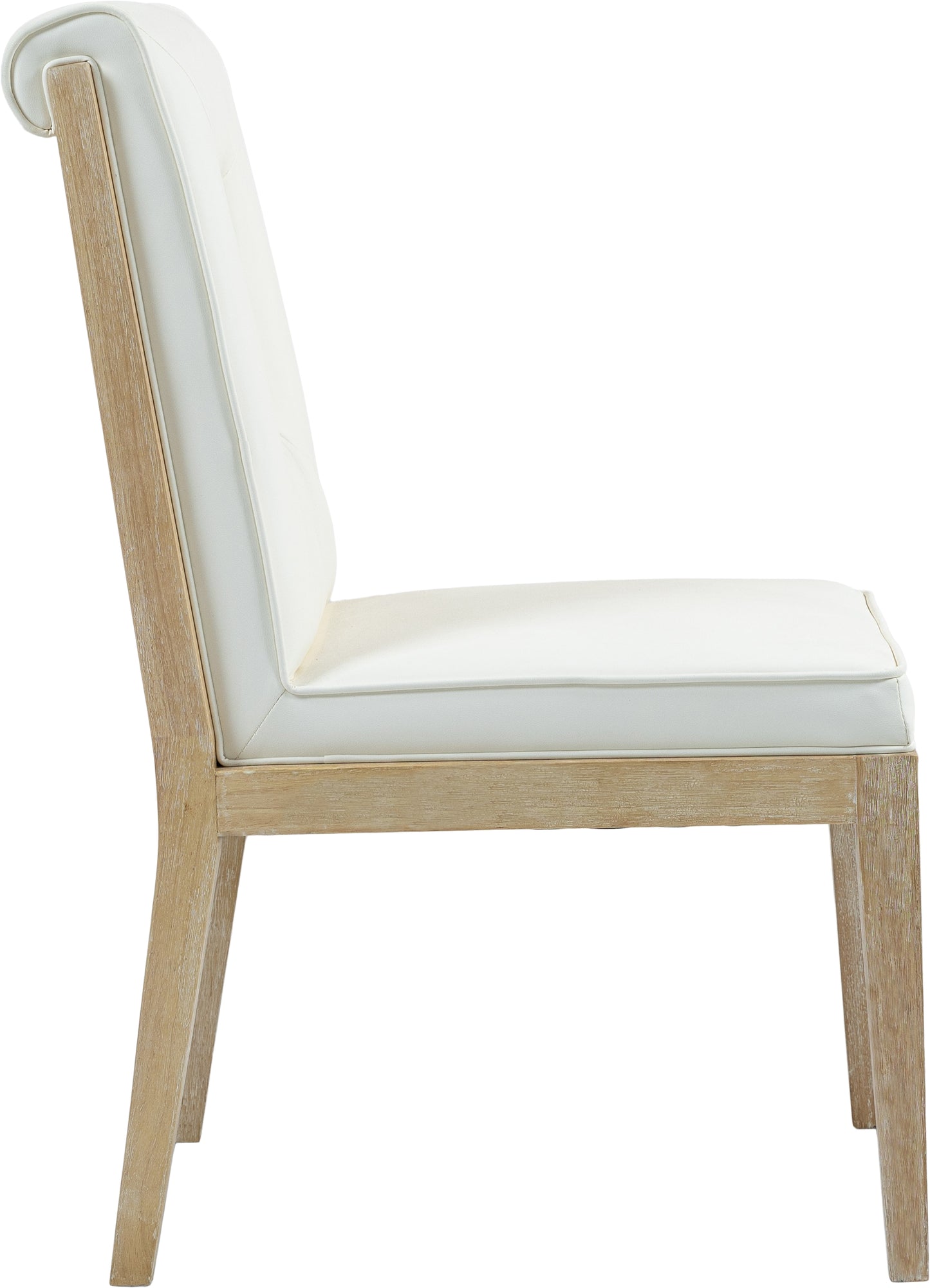 madrid cream vegan leather dining side chair