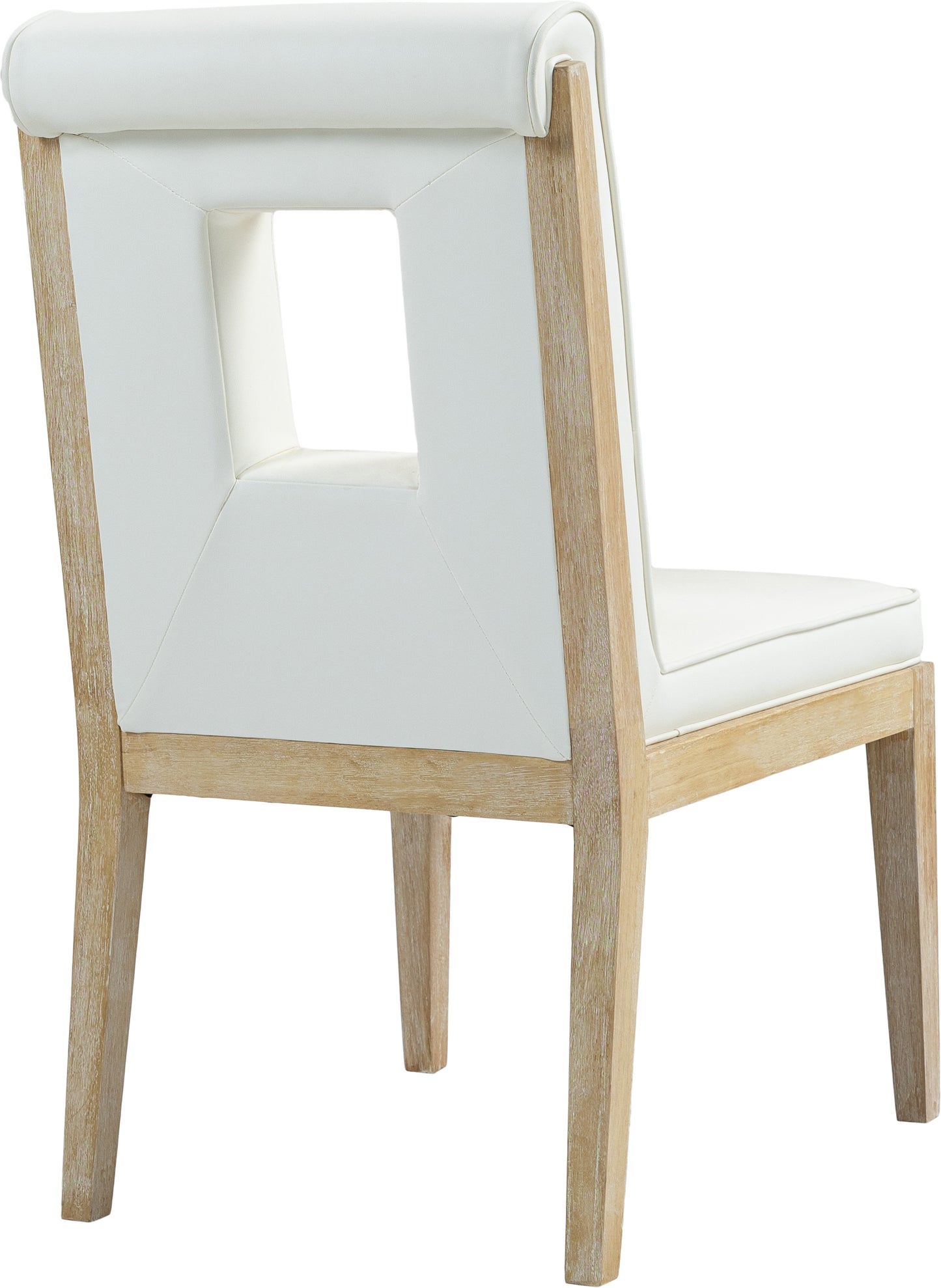 madrid cream vegan leather dining side chair