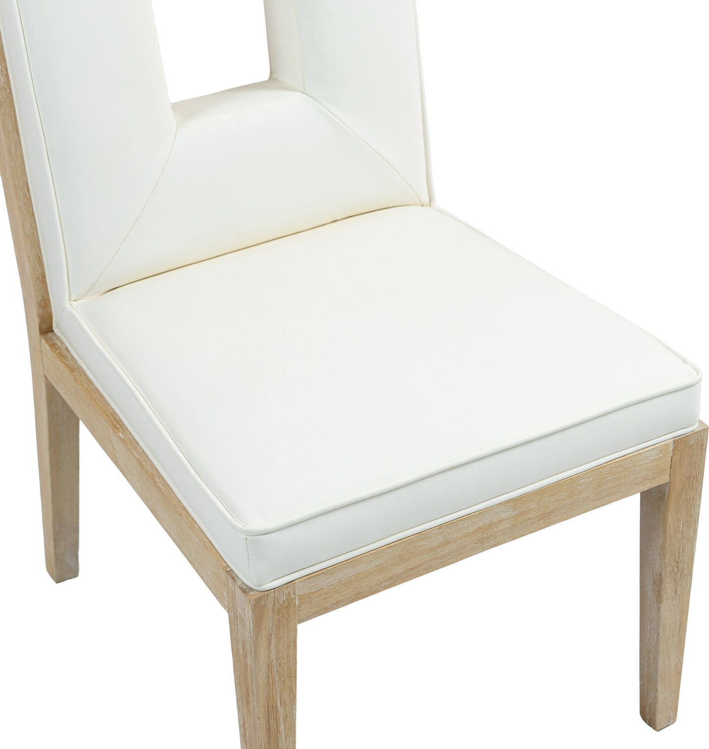 madrid cream vegan leather dining side chair