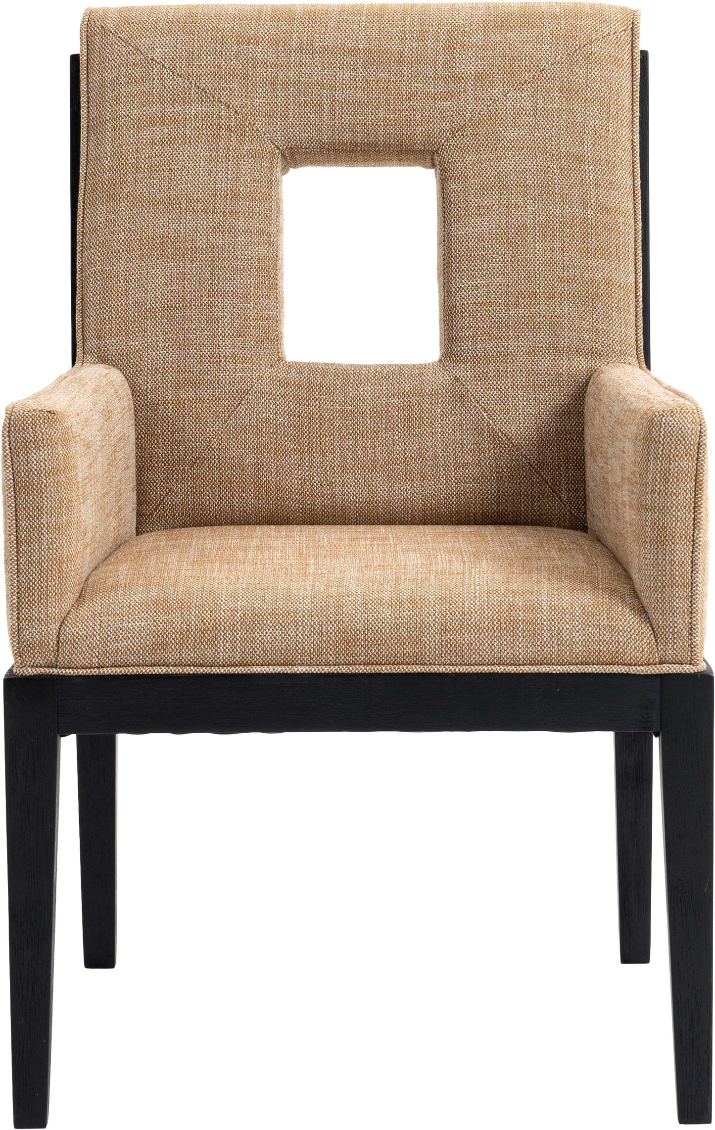 madrid cognac linen textured fabric dining arm chair