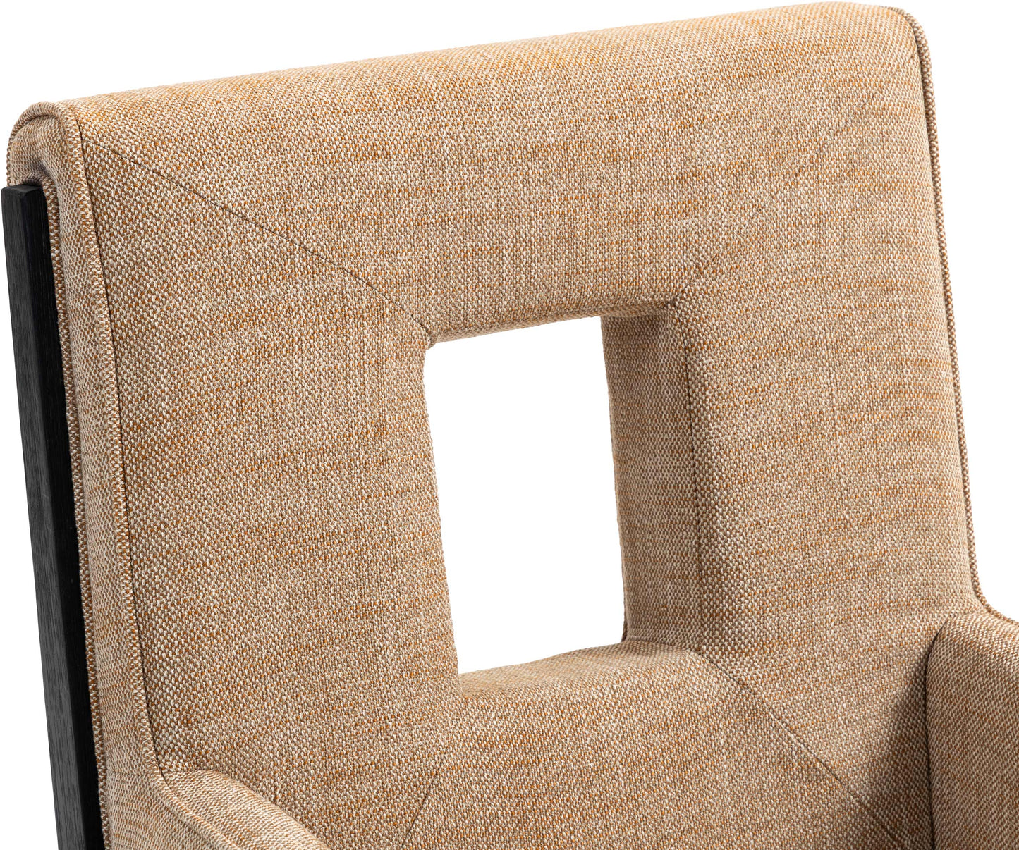 madrid cognac linen textured fabric dining arm chair