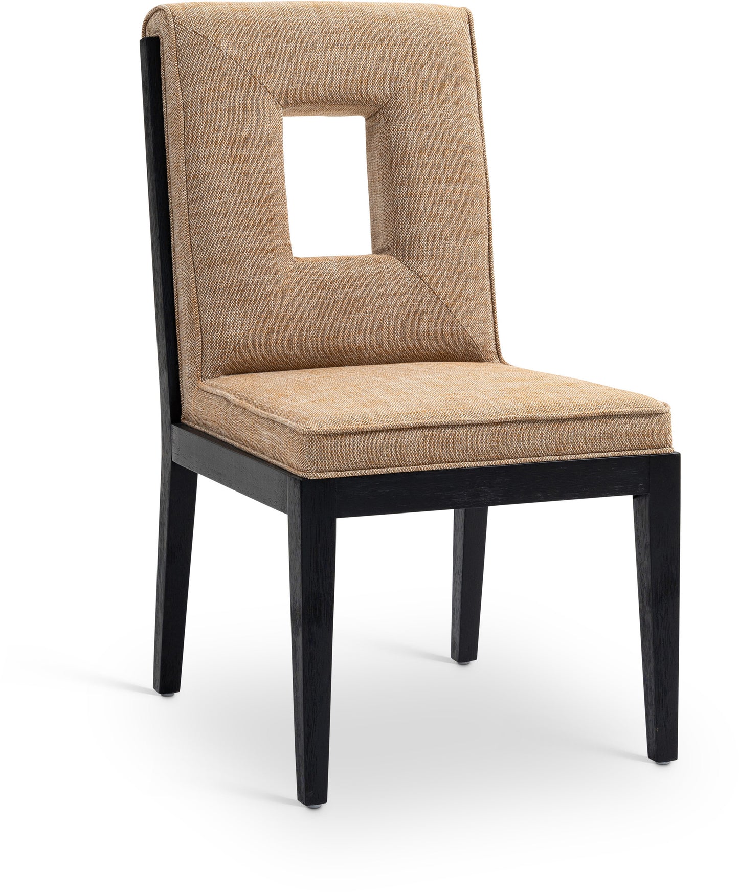 madrid cognac linen textured fabric dining side chair